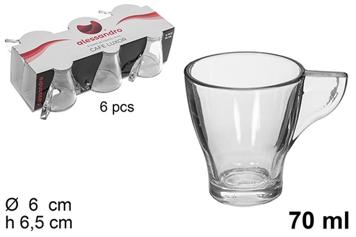 [114535] Taza cristal pack 6 cafe luxor 70ml