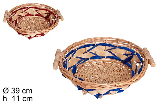 [114564] Cestino vimini velluto colori assortiti 39 cm 