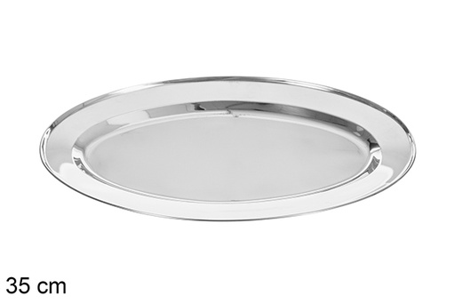 [114668] Stainless steel oval serving tray 35 cm