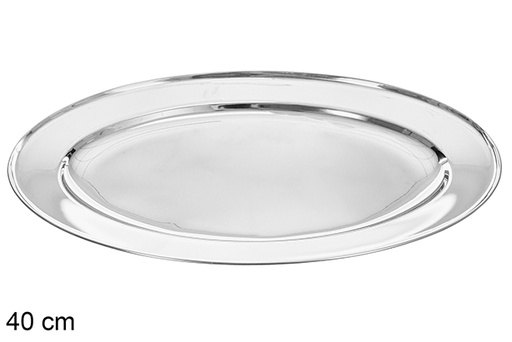 [114669] Stainless steel oval serving tray 40 cm