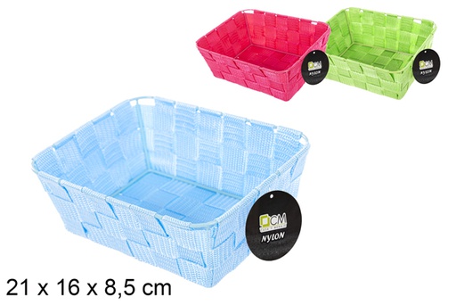 [114699] Panier en nylon couleurs assorties 21x16 cm