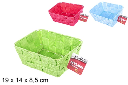 [114700] Nylon basket assorted colors 19x14 cm