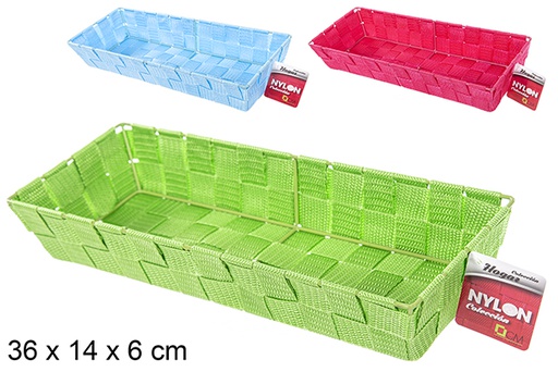 [114705] Cesta nylon colores surtidos 36x14 cm