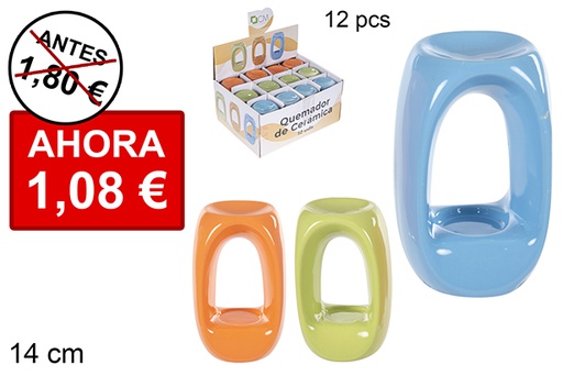 [114714] Bruciatore alto quadrato in ceramica colori assortiti 14 cm