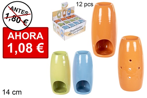 [114715] Quemador cerámica cilindro colores surtidos 14 cm