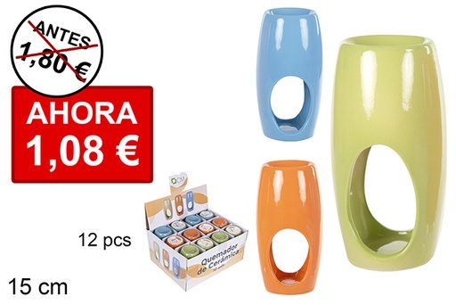 [114717] Bruciatore tondo alto in ceramica colori assortiti 15 cm