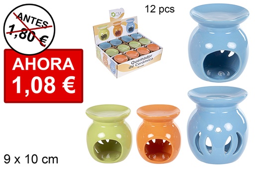 [114721] Brûleur rond en céramique couleurs assorties 9 cm