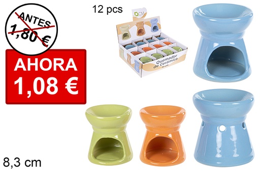 [114726] Round ceramic burner assorted colors 8,3 cm