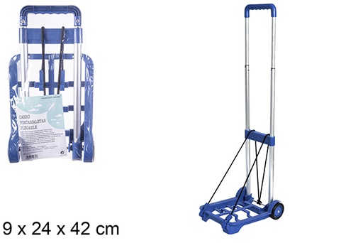 [114735] Trolley valigia pieghevole blu scuro