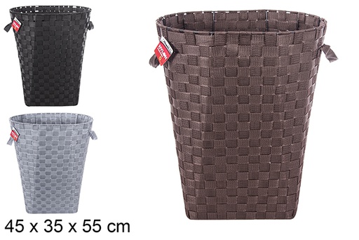 [114750] Panier à linge ovale en nylon couleurs assorties 45x55 cm