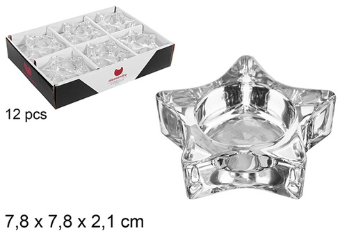 [114879] Star glass candle holder 7,8 cm