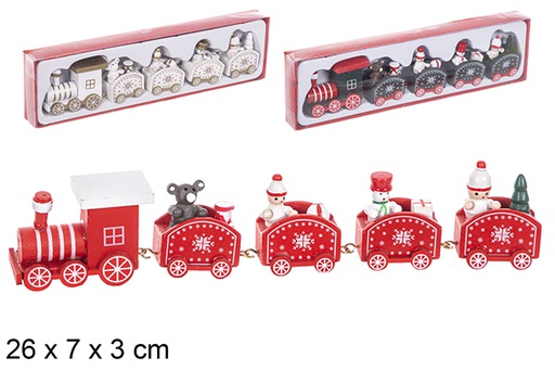 [114907] Tren de madera navideño color surtido 26x7x3 cm