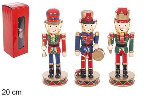 [114928] Casse-noix de Noël en bois couleurs assorties 3 modèles 20 cm