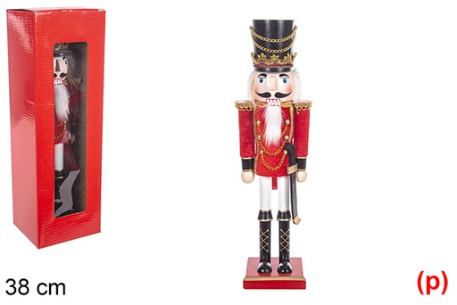 [114937] Cascanueces de Navidad con espada madera 38 cm