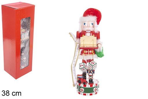 [114942] Christmas decorated wooden nutcracker 38 cm