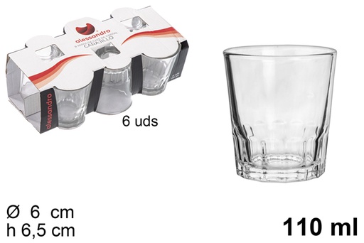 [115026] Pack 6 tasses à café en verre 110 ml