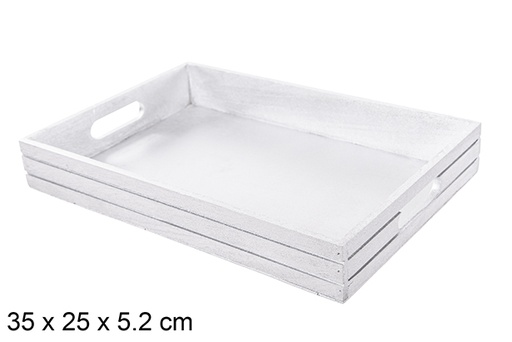 [115031] Bandeja madera Navidad color plata 35x25x5,2 cm