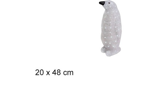 [047808] Pingüino acrílico con LED blanca 20x48 cm