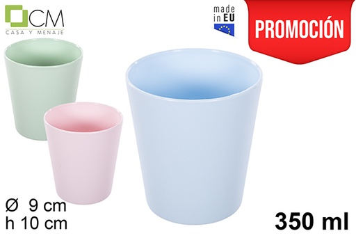 [115064] Copo plástico reutilizável cores pastel 350 ml