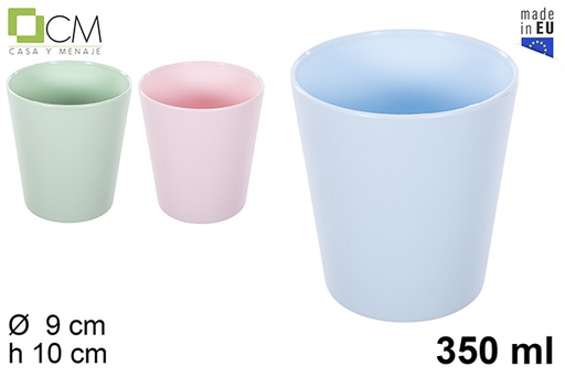 [115064] Vaso plástico reutilizable colores pastel 350 ml