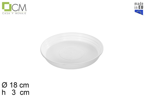 [115077] Plato maceta Olimpic blanco 18 cm