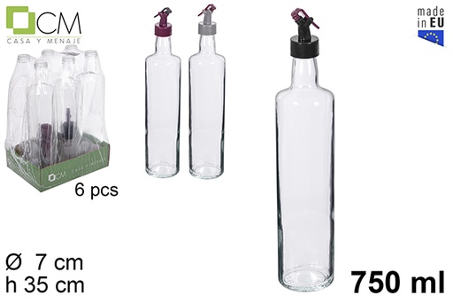 [115151] Aceitera/vinajera cristal dórica con tapón antigoteo 750 ml