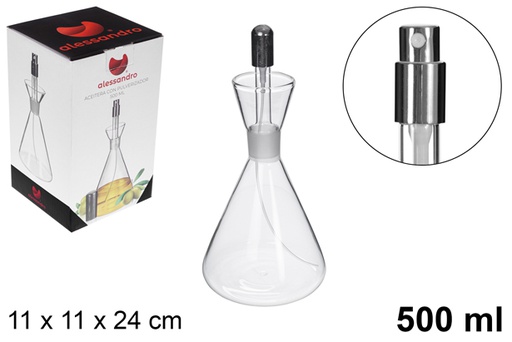 [115253] Glass oil cruet with spray stopper 500 ml