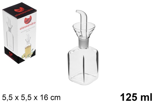 [115264] Huilier verre avec bouchon anti-goutte 125 ml