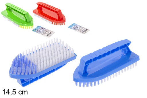 [115272] Spazzola per la pulizia con manico in colori assortiti 14,5 cm