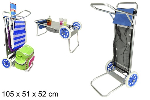 [115295] Carrello porta sedie da campeggio e da spiaggia 105x51 cm