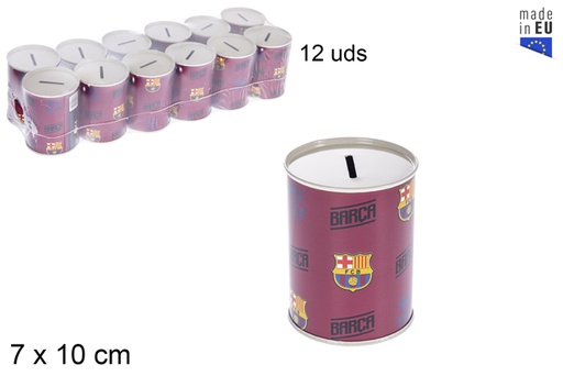 [115299] Metal piggy bank F.C Barcelona 7x10 cm