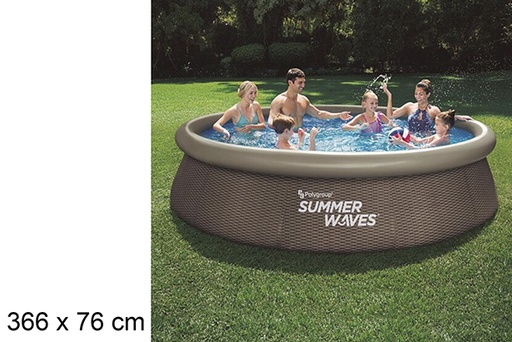 [115305] Aro inflável de rattan para piscina 366x76 cm