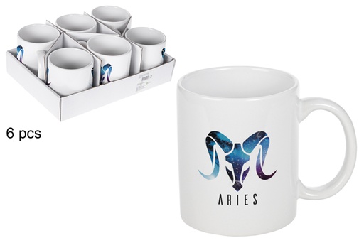 [115312] Caneca de cerâmica branca Aries