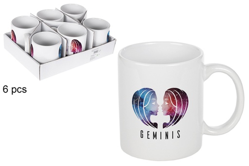 [115314] Caneca de cerâmica branca Geminis