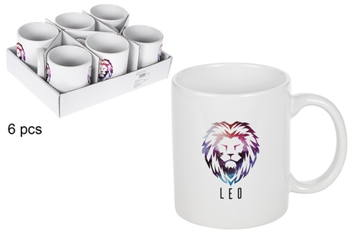 [115315] White Leo ceramic mug