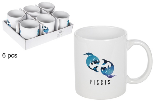 [115319] Caneca de cerâmica branca Piscis