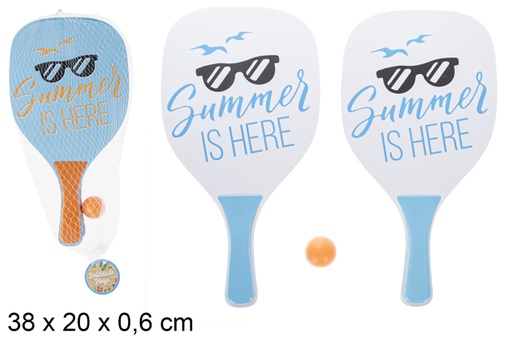 [115505] Set racchetta da spiaggia rettangolare decorato Summer