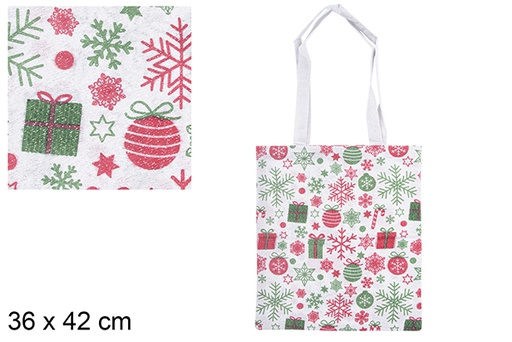 [115516] Bolsa tela Navidad decorada 36x42 cm