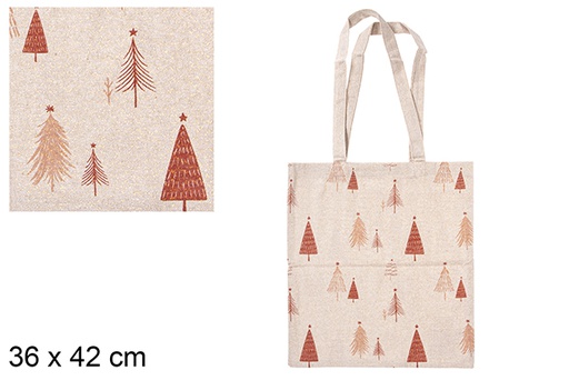 [115519] Christmas fabric bag decorated tree 36x42 cm