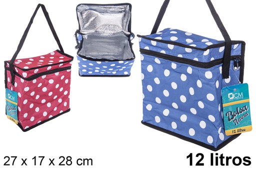 [115539] Thermal cooler bag decorated assorted colors 27x17 cm (12 l.)