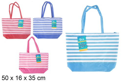 [115542] Bolsa playa decorada colores surtidos 50x16 cm