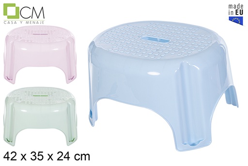 [115543] Plastic stool pastel colors 42x35 cm