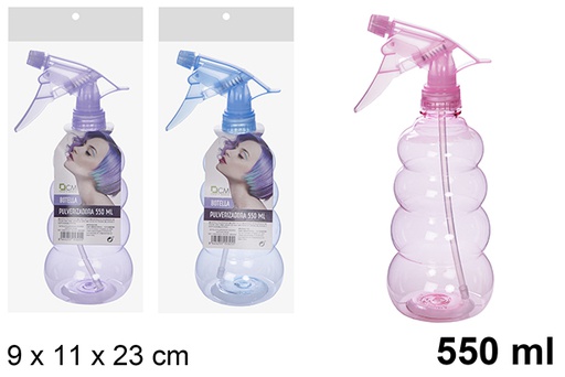 [115645] Botella plástico con pulverizador colores surtidos 550 ml