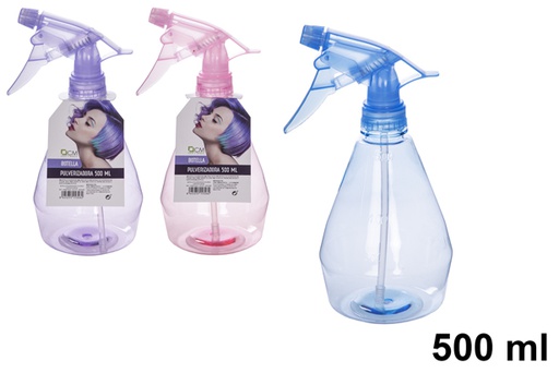 [115646] Plastic bottle with sprayer assorted colors 500 ml