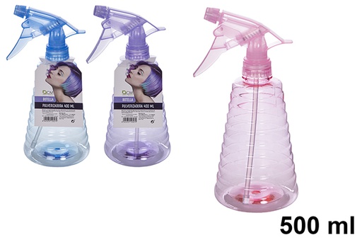 [115647] Plastic bottle with sprayer assorted colors 500 ml