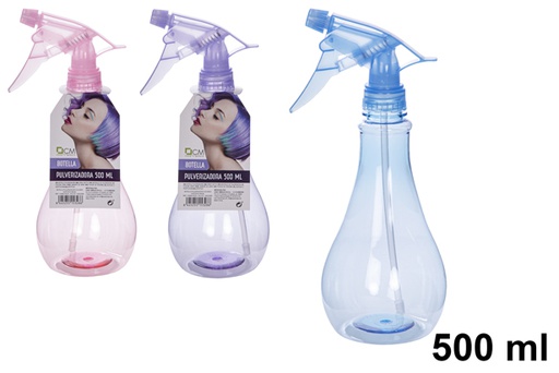 [115649] Plastic bottle with sprayer assorted colors 500 ml