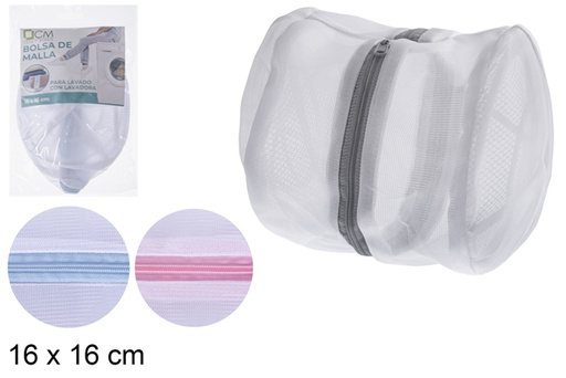 [115657] Bolsa de malla para lavado de ropa con cremallera 16x16 cm