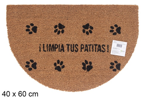 [115714] Coconut footprints crescent doormat 40x60 cm