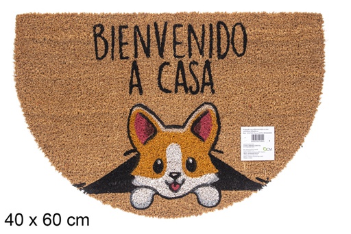 [115725] Capacho de coco Welcome home crescente 40x60 cm