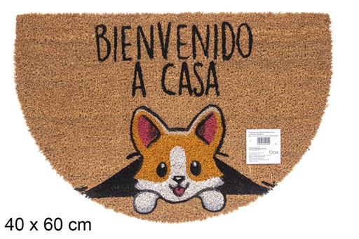 [115725] Coconut doormat crescent Bienvenido a casa 40x60 cm